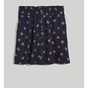 Madewell $85 Paperbag Mini Skirt in Corduroy Indigo Size XS NH131